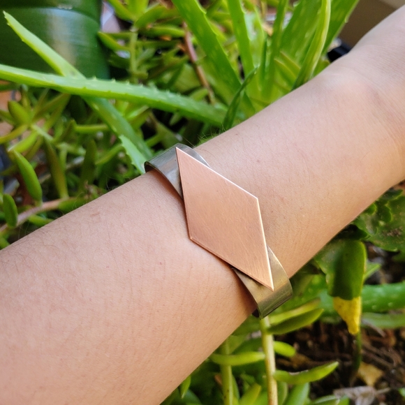 Vintage 1960s-1970s Silver & Copper Bracelet - Picture 7 of 11